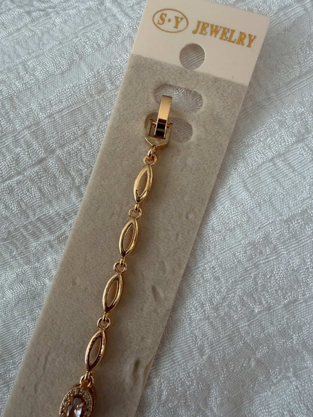 Gold-Tone Crystal Accent Women's Bracelet - Picture 6 of 6